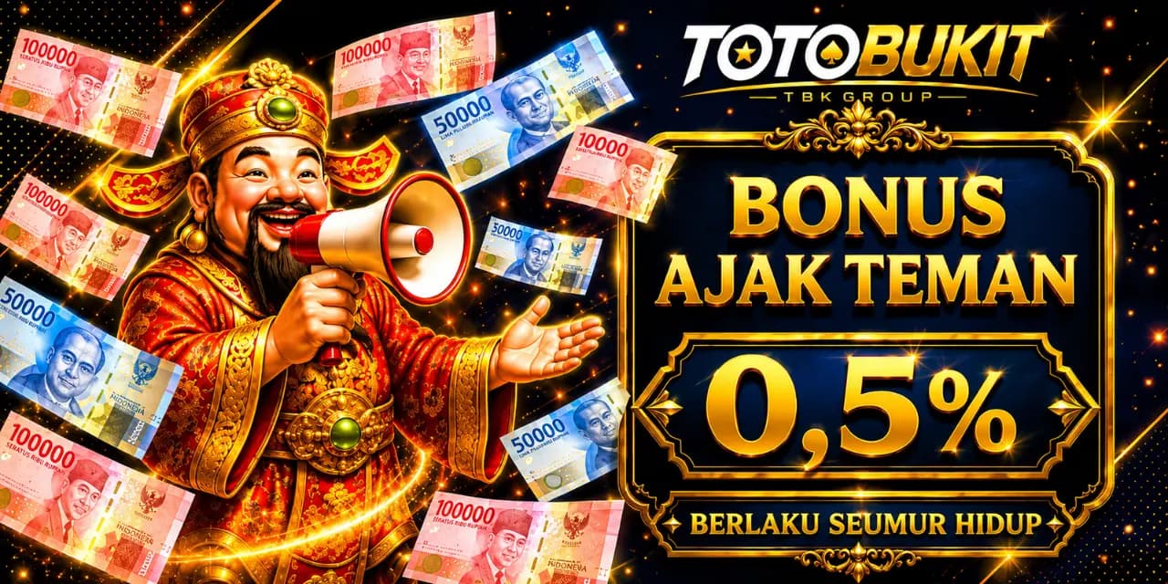 Bonus Referral 0.5% Seumur Hidup - Totobukit
